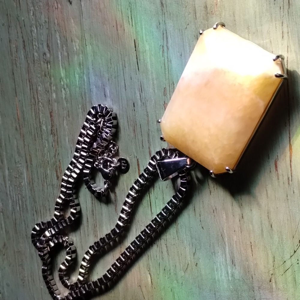 Evil Pawn Jewelry Yellow Aragonite StainlessSTEEL JEANNE Necklace